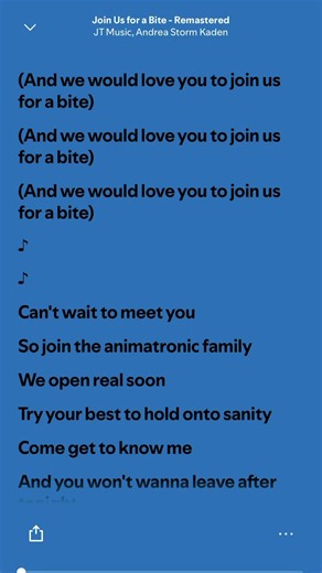 FNAF Song: Join Us For A Bite Lyrics