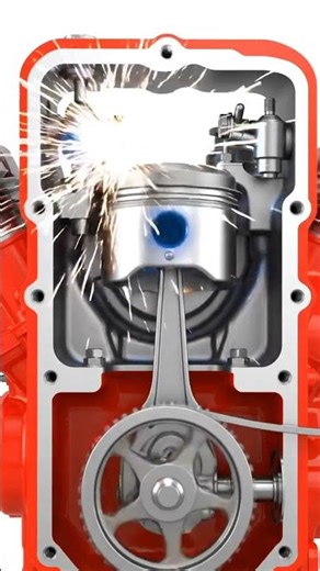 How Engine Cylinder Works 🔥 Piston Animation Explained #Shorts