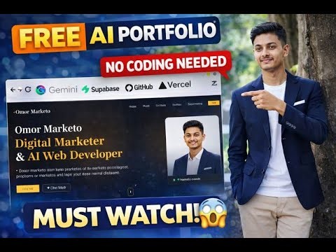 FREE AI Portfolio Website | No Coding Needed | Bangla Tutorial