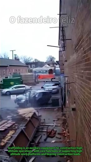 Scaffolding Collapses! Worker Falls from Height #ConstructionSafety #Scaffolding