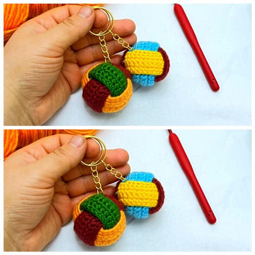 Easy Crochet Puzzle Ball Keychain | DIY Amigurumi Keychain Tutorial #crochet #fblifestyle | Crochet Home Decor