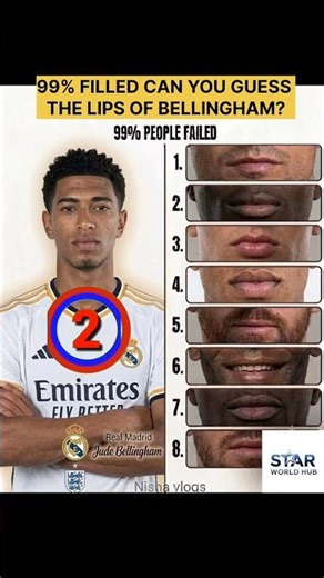 99% People Failed 😱 Can You Guess Jude Bellingham Lips? ⚽🔥 #Shorts