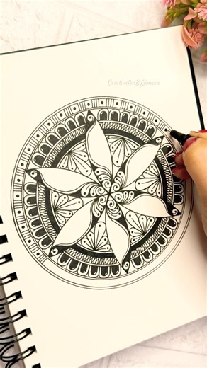 Easy Geometric mandala art‼️📐#shorts #shortsvideo #geometry #mandala