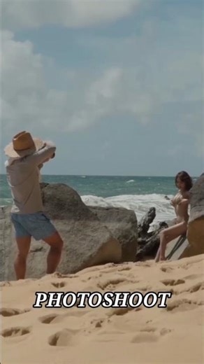 Art Photoshoot on the Beach with Asian Model