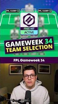 FREE HIT ACTIVE 🚨 My FPL GW34 Team Selection! 📝 #premierleague #fpl #fyp