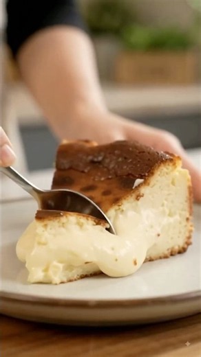 Burnt barsque Cheesecake Recipe 😍 | #shorts #cheesecake #nobakecheesecake #airfryer