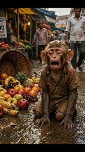 Sad Baby Monkey Story 🐒💔 | Caught & Punished in Market #viralshorts