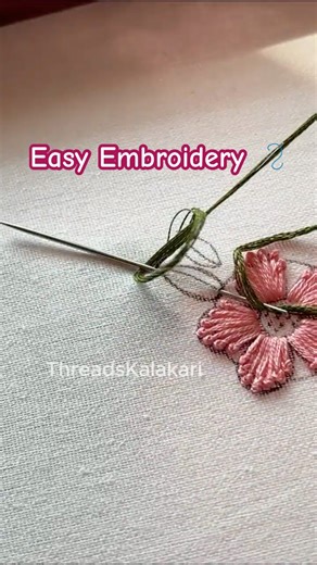 Hand Embroidery designs Embroidery work #shorts #embroidery #satinstitch #beginnersstitch #art