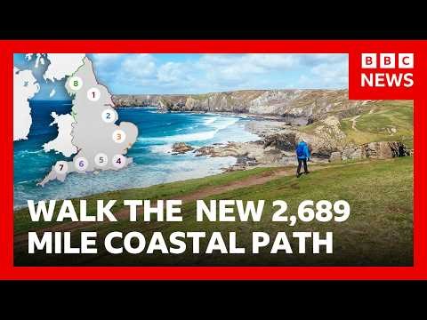 World's longest coastal path opens in England | BBC News