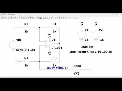 LTspice tutorial 38 : How to simulate Howland current pump circuit