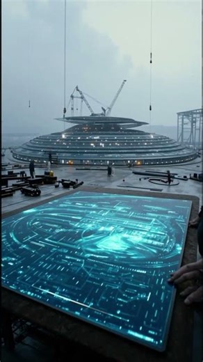 Humans building alien mothership