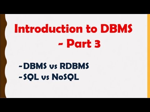 Introduction to DBMS - Part 3 - DBMS vs RDBMS, SQL vs NoSQL, CAP Theorem