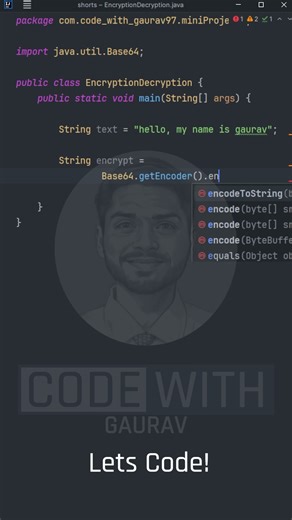 Java Encryption & Decryption Mini Project 🔐 | Java Security #Shorts