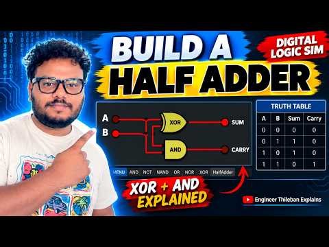 How to Build a Half Adder in Digital Logic Sim | XOR + AND Explained