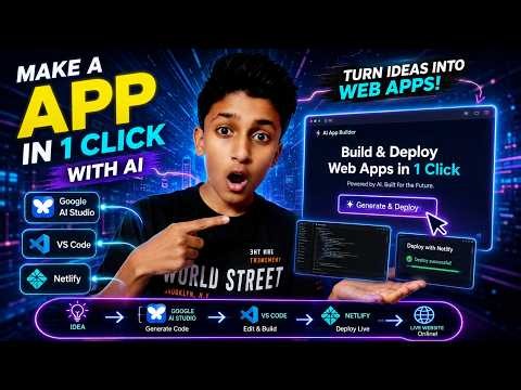 I Built a Complete Website in 1 Click Using AI! 🤯 (Google AI Studio + VS Code + Netlify)