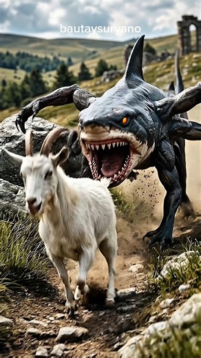 Saves a Goat from the Terrifying Shark Alien Guardian of the Sea #bautaysuryano #resque