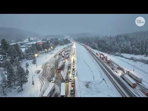 Major crash amid snow storm in California creates rough road conditions on I-80 Sierra Nevada pass
