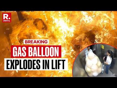 BREAKING: CCTV Footage Shoes Gas Balloon Exploding In A Lift | Mumbai
