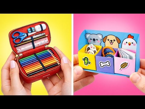 💖 MINI SCHOOL STATIONERY 🎒 Back to School Supplies & DIY Crafts