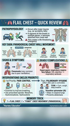 🫁 Flail Chest – Quick Clinical Review! 🫁