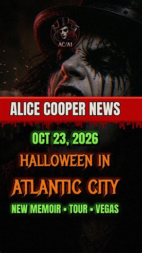 Alice Cooper News: Halloween in Atlantic City, #1 Memoir & More 🕷️ #shorts