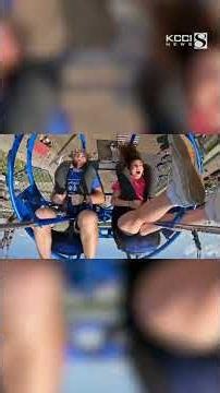 KCCI's Henry and Abigail ride the Slingshot at the Iowa State Fair