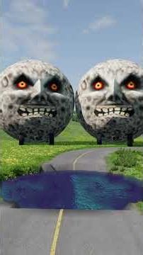 Big & Small Blood Moon Monster Cars vs Giant Water pool 😂 in BeamNG.drive #colors #scary #beamng