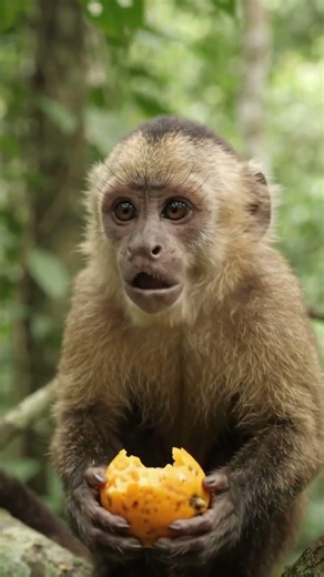 🐒 Wild Capuchin Monkey Gets Up Close