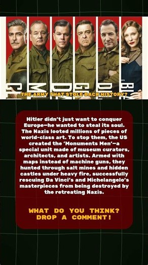 The Secret US Army Unit That Saved Art From Hitler 🎨 #MonumentsMen #WW2 #Hitler #ArtHistory