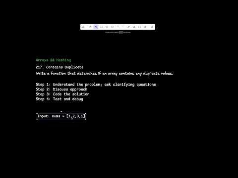 Coding Interview Walkthrough: Detect Duplicates in an Array (Step-by-Step)