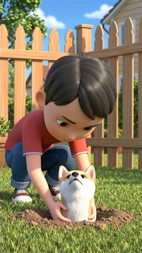 Boy Rescues Puppy Stuck in a Hole – You Won’t Believe What Happens Next! 😱🐶 #puppyvideos #shorts