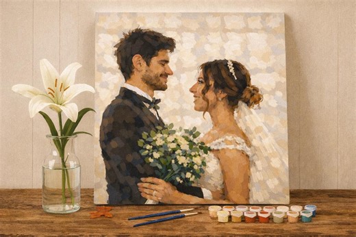 Custom Paint by Number Kit 24 Colors, Personalized Wedding Keepsake Unique Gift, Engagement Gift Idea for Couple - Etsy Canada