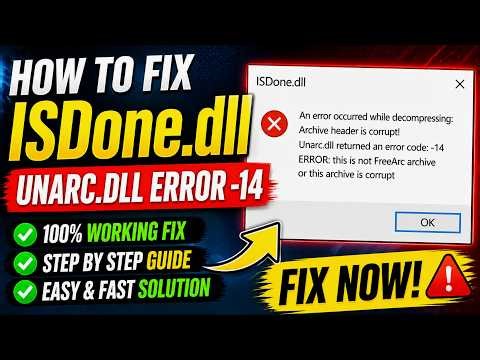 How To Fix ISDone.dll Error While Decompressing | Unarc.dll -14 Fix