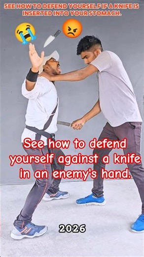 See how to defend yourself against a knife in an enemy's hand #selfdefense #kravmaga #fighting #us