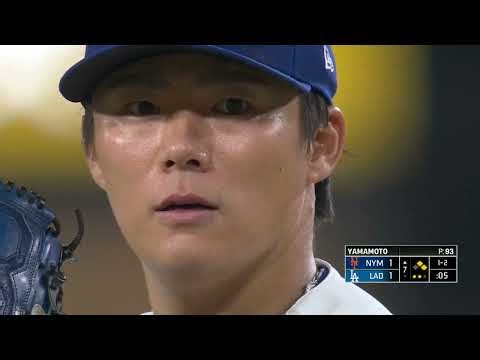 Yoshinobu Yamamoto strikes out 7 and retires 20 straight Mets batters in superb start 🌟 | 山本由伸ハイライト