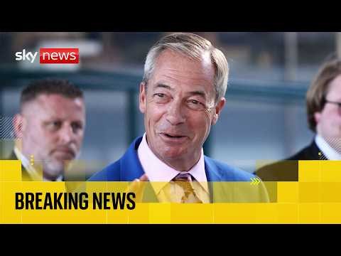 Nigel Farage wins Clacton by-election but doesn't attend count | Sky News coverage