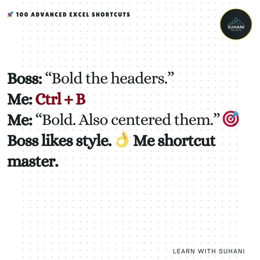 Ctrl + B : Bold Headers in 1 Second (Plus Center Like a Pro) 🔥 #excel #bold #exceltips #shorts