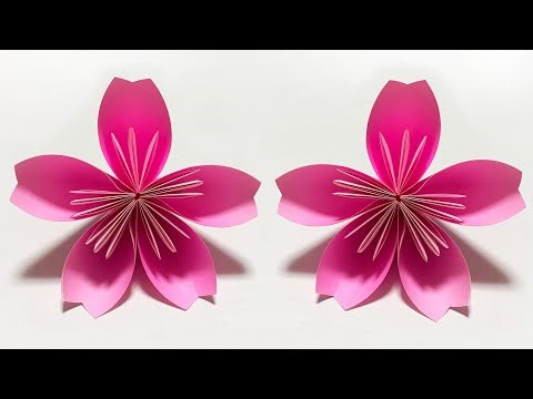 【簡単折り紙】桜の花の作り方💡How to make Cherry Blossom🌸#さくら#サクラ#櫻花#Sakura#桜#立体#桜の花#花#벚꽃#折り方#おりがみ#origami#折纸#摺紙