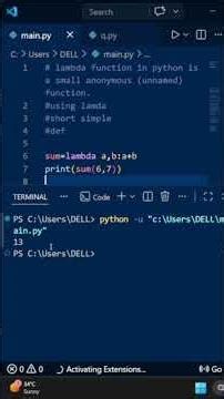 Python Lambda in Seconds #python #shorts #tutorial