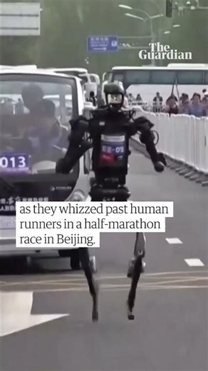 Humanoid robots beat humans in Beijing half-marathon #shorts