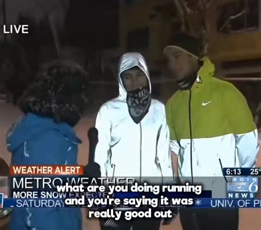 12 years ago, a runner fell on live TV after an interview about how snow is perfect for running. Legendary 🤣🤣