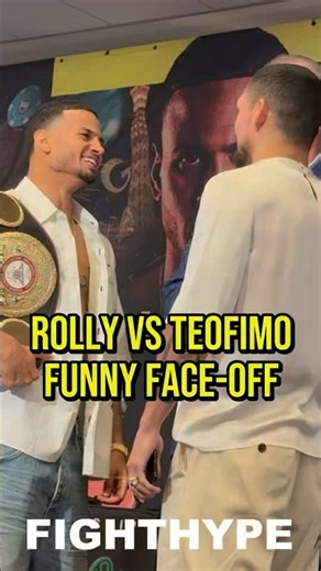 Rolly Romero LAUGHS at Teofimo Lopez during FACE-OFF