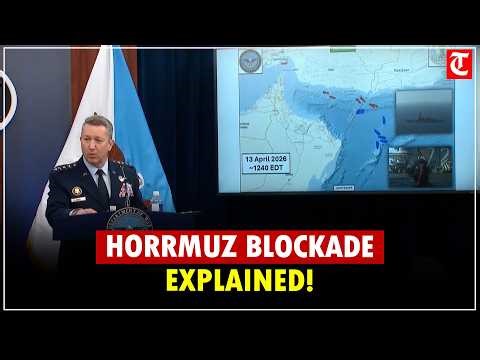 US General explains Hormuz blockade with graphics amid Iran peace talks