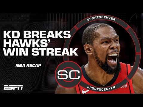 Kevin Durant & the Rockets SNAP the Hawks' 11-game win streak 🔥 | SportsCenter