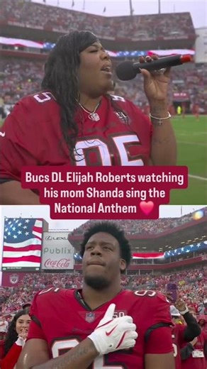 Bucs Rookie Elijah Roberts Beams as His Mom Sings the National Anthem ❤️ (via @nfl)