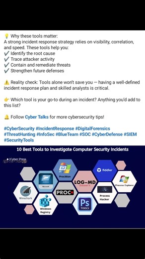 10 best tools to investigate computer security incidents #cyberjobs #azurecertification