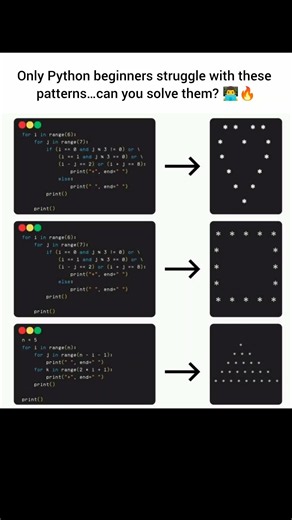 Python Pattern Challenge 🔥 Can You Solve These? 🐍💻 #developer #programming #coding #python #pattern