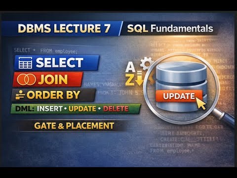 DBMS Lec-7 | SQL Part-2: SELECT, JOIN, ORDER BY & DML | GATE & Placement