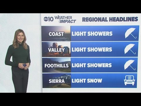Light rain and Sierra snow expected Wednesday across Northern and Central California