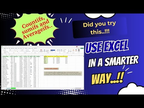 countifs sumifs avgifs.. The most used functions in Excel
